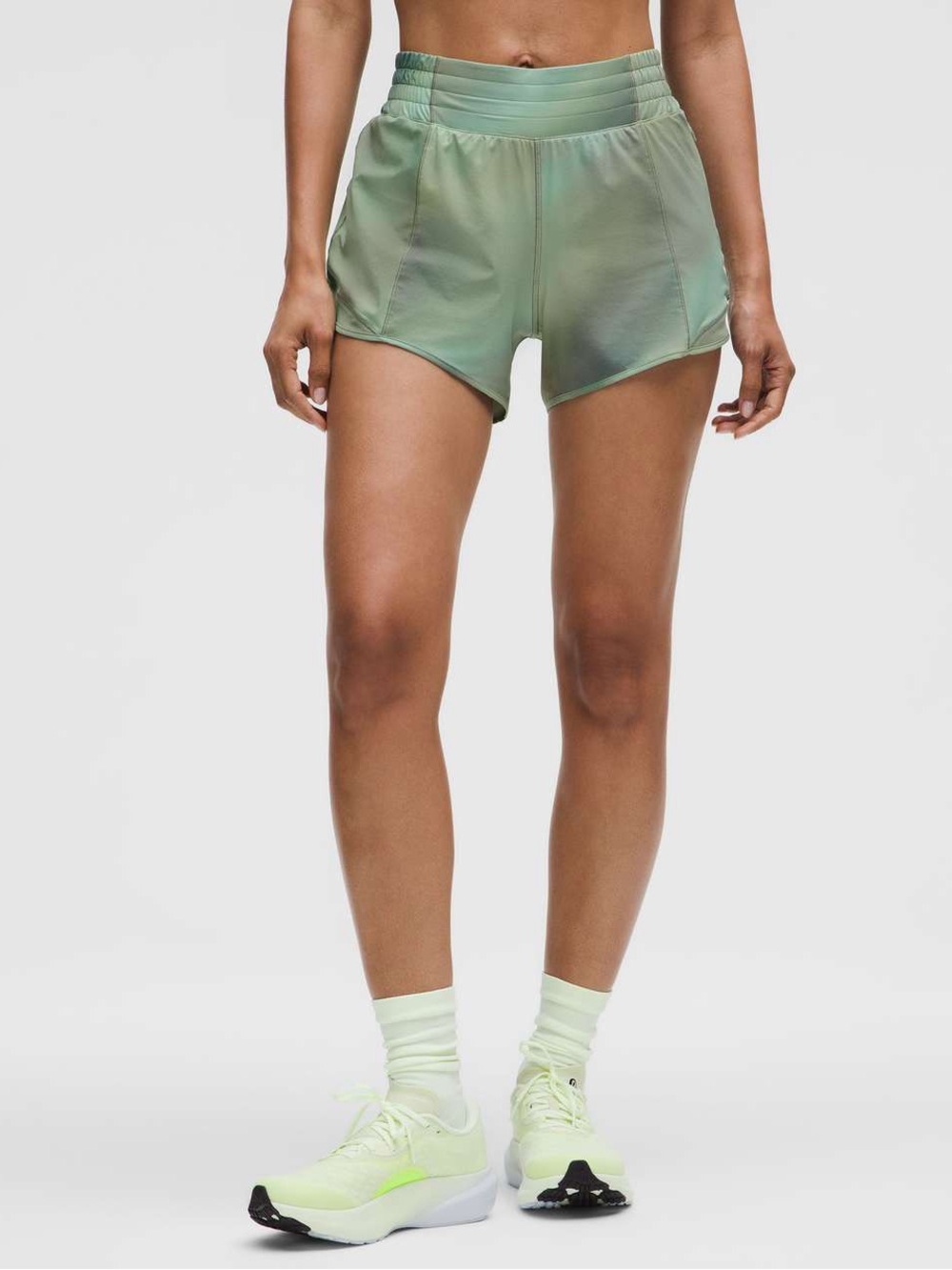 Lululemon Hotty Hot High-Rise Lined Short 4"
Chroma Drift Green Multi / Palm Cou